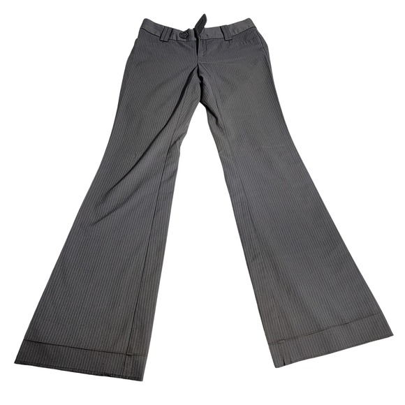 Banana Republic Pants - Banana Republic Petites Grey Pinstripe Flare Leg Trousers Pants 00P Low Rise